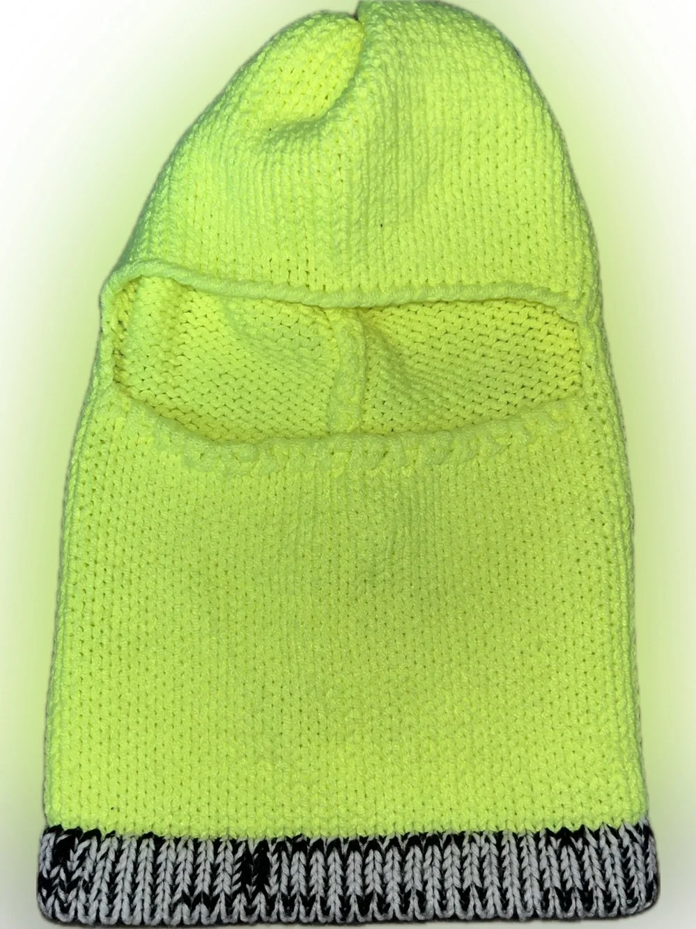 NWOT Neon Yellow Knit balaclava Sweater material stretch thick heavy cotton new